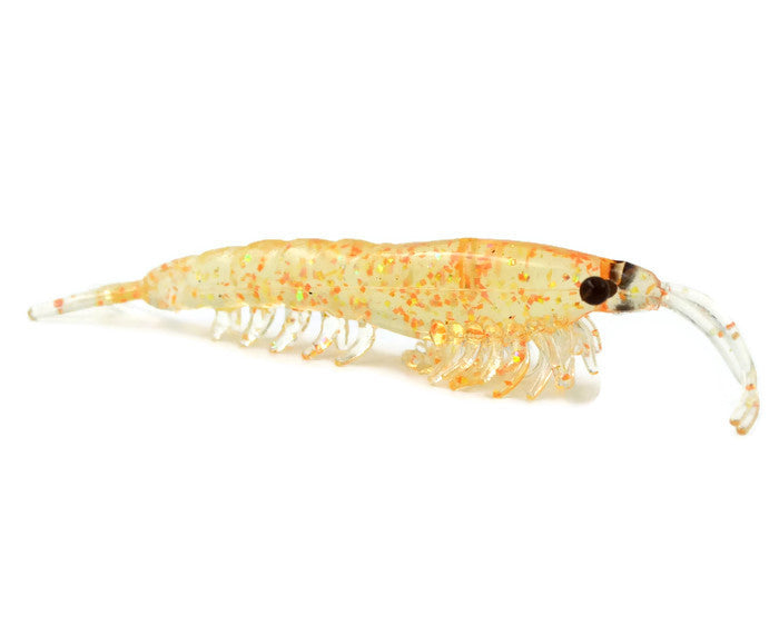 Nikko Okiami Shrimp Fishing Soft Bait, Orange Glitter, Large